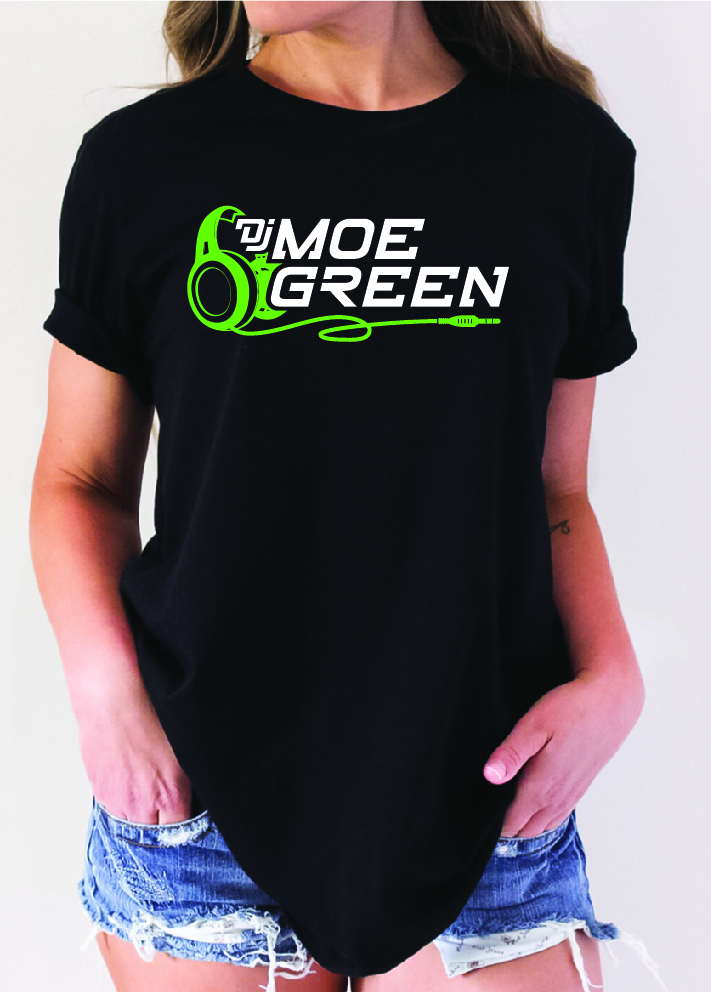 moe green black shirt